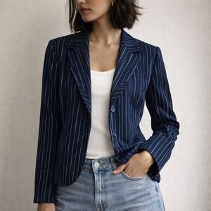 Kookai Navy Pinstripe Blazer